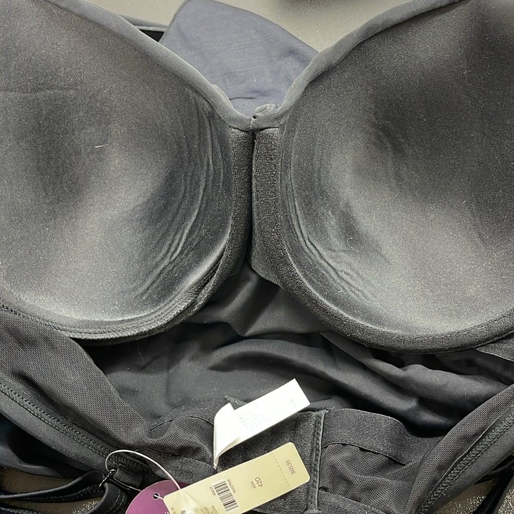 Swim by Cacique NWT Black Balconette Bra Tankini Top Size 42D - Picture 12 of 13